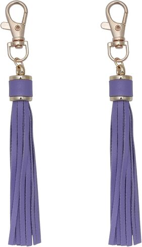 2 Pcs Leather Tassels with Lobster Clasps Swivel Keychain Metal PU Tassels for Handbag Car Keys Backpack in Kuwait
