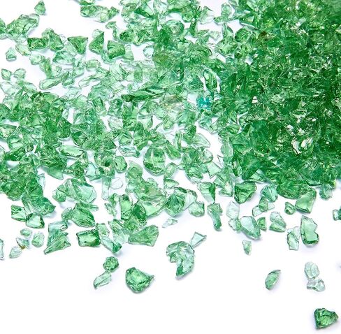 TWINKLING High Luster Crushed Glass, Broken Glass, Glass Gems Chips for Fire Pit DIY Resin Art Epoxy Crafts, Nail Art, Geode Painting, 6-9mm(370g/13oz.) (Mixted Color) in Saudi Arabia