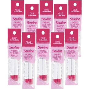 United Notions Blue Sewline Water-Soluble Fabric Glue Pen Refill 2 Count 10/Pk 10 Pack