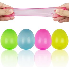 Anditoy 4 Pack Easter Eggs Sugar Stress Balls Sensory Fidget Toys for Kids Boys Girls Easter Basket Stuffers Gifts Fillers