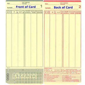 (2000) Amano MJR-8000 Time Clock Cards, 000-249 Number Series