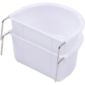 2Pcs Bird Feeding Dish Sturdy Hanging Feeding Bowl Easy to Install Bird Food Tray Bird Cage Accessories for Conures Lovebirds, 10.9cmx9.8cmx5.4cm