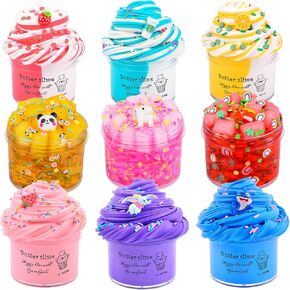 9 حزمة SPLIME KIT ، مع 3JELLY CUBE CRUNGHY SLIME و 3 SLION SLIME و 3 Butter Slime ، Toy Crunchy Slime Kit Toy ، للفتيات والفتيان ، الوحل الناعم غير اللطيف ، وصالح الحفلات للأطفال ، عيد ميلاد لصالح