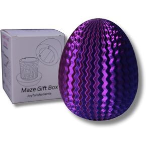 Egg-Shaped Maze Gift Box - Money Box for Cash Gifts, Puzzle Box for Boys & Girls, Easter Gift Box with Hidden Compartments, Easter Present for Birthdays & Special Occasions (Red-Green-Blue Gradient)
