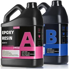 68oz Epoxy Resin Kit - Honleek Crystal Clear, 1:1 Volume Ratio, High Gloss Finish, UV Resistant, Fast Cure, Ideal for Art, Jewelry, Crafting, Tumblers & More - Includes Resin & Hardener