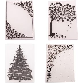 DIY Craft Template Molds 4PCS Embossing Folders for Card Making Handmade Christmas Art Craft Supplies