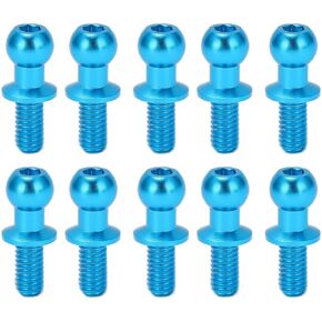 Dilwe 10pcs RC Aluminum Alloy Ball Link Track Rod Ball Screw Link Rod Shock Absorber End Compatible with TT01 TT02 RC Car(blue)