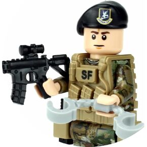 Battle Brick Collectible Air Force Security Forces Airman OCP Minifigure | Genuine Military Minifig Camo | 1.6 Inches Tall | Great Gift for Ages 8+ to Adult AFOL