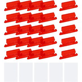 uxcell Hanging File Folder Tabs, 2 Inch File Folder Tabs and Inserts Plastic Clear File Folder Labels Filing Tabs for Hanging File Folders, Red, 150 Pcs