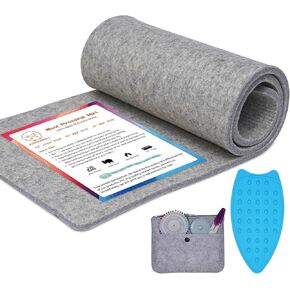 Wool Pressing Mat for Quilting15 x 54 XL Extra Large Felt Ironing Pad 3/8" Thick, 100% Natural Wool Heat Resistant for Ironing, Sewing, Cutting on Ironing Board, Tabletop, Dryer, Countertop