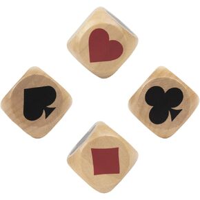 Wooden Trump Marker Dice 4pcs,Trump Indicator,Trump Suit Dice,Big Size 1.57''(4cm) Euchre Cube for Euchre Player,Great Euchre Gift for Bridge Cards,Euchre Pinochle Bridge Playing Cards