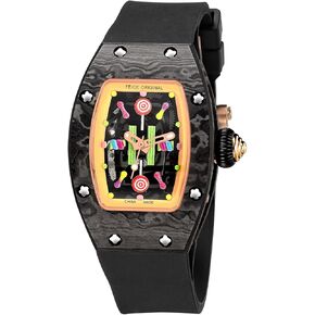 FEICE Women's Automatic Wrist Watch Fashion Skeleton Mechanical Watch Luminous Waterproof Wristwatch for Ladies FM606 (Black)