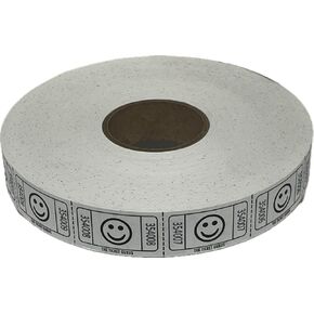 The Ticket Gurus - 2000 White Smile Single Roll Consecutively Numbered Raffle Tickets