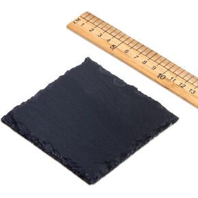 Slate Tiles for Reptiles, 4 × 4" Food Bowl Dish Feeding Slate Reptile Basking Platform Tortoise Habitat Accessories for Reptiles Tank