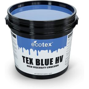 Ecotex® Tex Blue HV Emulsion (Pint - 16oz.) - High Viscosity Pre-Sensitized Screen Printing Emulsion, for Plastisol and UV Inks, Silk Screens, Textiles, and Fabric - Screen Printing Supplies