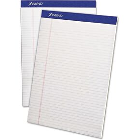 Ampad 20322 Perforated Writing Pad, 8 1/2 x 11 3/4, White, 50 Sheets (Pack of 12)