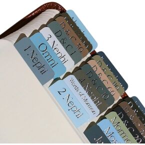 Idyllic Grace - Book of Mormon Tabs - Courageous - Silver Foil Lettering - Journaling - Index Tabs - Glossy Laminated - Book of Mormon - Doctrine & Covenants - Pearl of Great Price