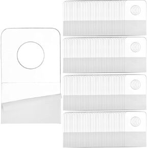 Hiceeden 1000 Pack Self Adhesive Hanging Tabs, 7/8" x1-2/5 Round Hole Hanger Clear Plastic Hang Tags Hook for Retail Store Display