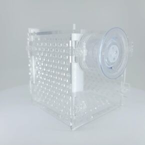 Acrylic Anemone Box, Mushroom Box, Fish Nursery, Breeding, Hatchery or Isolation Box (Reef Safe) (Suction Cup, Clear)