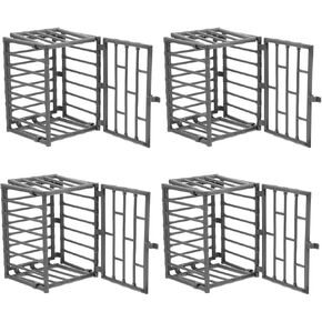 jojofuny 4Pcs Mini Cage Model, Miniature Cage Model Toy, Miniature DIY Cage House, Mini Animal Cage Kids Toy, for Miniature Kids Accessories Ornament Tool Cages