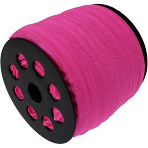 Neon Rose Fold Over Elastic 5/8 inch 15mm Elastic Bands for Sewing 40 Yards Wide Elastic Headbands Stretchy Ribbon for Crafts-Elastic Straps Trim for Girls Hair Ties-Bow-DIY Projects-Clothes