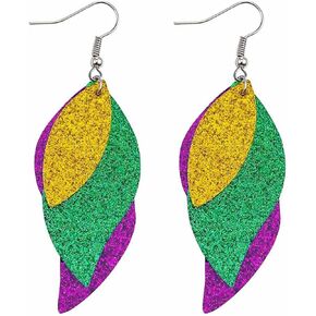 4 Pairs Mardi Gras Earrings for Women Mardi Gras Tassel Earrings Yellow Earrings Mardi Gras Dangle Earrings Mask Earrings Carnival Cosplay Party Jewelry Gifts