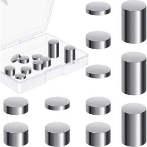 Ripeng 12 Pieces Tungsten Weights Compatible with Pinewood Derby Steel Car Cylindrical Tungsten Weights in 4 Size Incremental Car Race