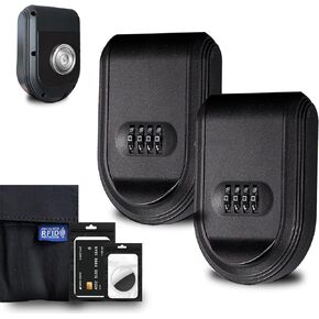 2Pcs Magnetic Key Holder Under Car,Magnetic Key Box with Combination Lock, Hide Spare Key Outside,Waterproof Magnetic Key Hider Outdoor for Hiding for Vehicles Outdoor