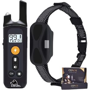 Dog Training Collar | Shock Collar with Beep & Vibration | Safe Static, Waterproof, Rechargeable E-Collar, 1500FT Range, Security Lock, Black, Adjustable Fit for Small, Medium & Large Dogs