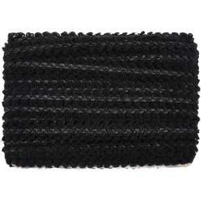 MAYJOYDIY 22.5Yards Black Gimp Braid Trim 1 inch Wave Style Polyester Braid Trim Woven Gimp Fringe Trim Decorative Gimp Trim for Doll Clothes Sewing DIY Craft Supplies Curtains Accessories