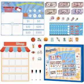 92 PCS Magnetic Money for Kids, Play Money for Teaching, Math Manipulatives Learning & Educational Toys, Pretend Money Bills Coins for Classroom Homeschool