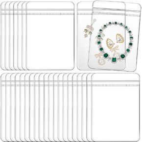 WLLHYF 100 Pcs PVC Anti Tarnish Jewelry Bags Clear Plastic Jewelry Pouches Clear Zipper Bags Anti Oxidizing Earrings Storage Bags for Jewelry Rings and Earrings (4.72 × 3.14 inches