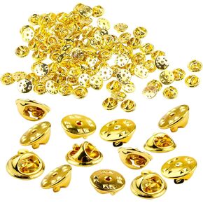 100 Pieces Metal Pin Backs, Lapel Pin Backings for Against Displacement, Butterfly Clutch Pin Back Replacement Accessories for Craft Making(Gold)