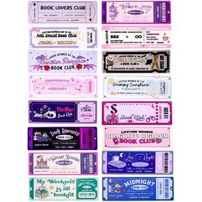 16PC Cute Bookmarks Set Funny Bookmark Sets for Women Bookish Page Markers Book Clubs Lovers Dark Romance Anti Social Fantasy Thriller True Crime Booktok Club Readers Accessories Supplies Gifts Bulk