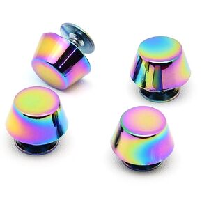 4Sets Screw Back Rivets Stud Purse Feet Gradient 1/2" Metal Studs Rivet for Leather Bag Craft DIY (4pcs Heads + 4pcs 8x3x6.5mm Screws)