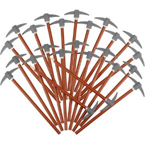 Chinco 24 Pieces Pickaxe Pencils Eraser Set Funny Eraser Topper Pencils Bulk with Axe Shape Erase for Students Gifts