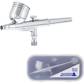 Master Airbrush Model G22 Multi-Purpose Dual-Action Gravity Feed Airbrush with a 0.3mm Tip and 1/3 oz. Fluid Cup - User Friendly and Versatile - Spray Auto Graphics, Art, Hobby, Crafts, Tattoos, Cake