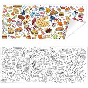 BoKin Drawing Roll, 2025 New Coloring Paper Rolls, 70 * 27.5 Inches DIY Painting Drawing Paper Roll, Food Theme Drawing Paper Roll, Coloring Paper