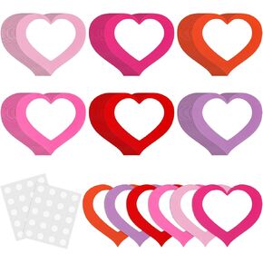 Jetec 108 Pcs Valentine's Day Heart Cutouts 5 Inches Valentines Bulletin Board Decorations DIY Paper Heart Die Cut for Classroom Decor School Wall Crafts Holiday Party Supply(Open Heart)