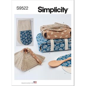 Simplicity Casserole Carriers, Pie Holder, and Oven Mitt Sewing Pattern Kit, Code S9522, One Size, Multicolor