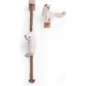 Cat Tree with 2.36in Thick Climbing Rope, 55.12in Cat Tower with Scratching Post, Cat Tree Tower Featuring with Jumping Platform, Durable Cat Scratching Post