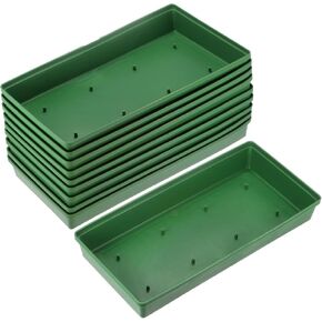 M METERXITY 3-Pack Floral Centerpiece Trays, 10.24 Inch Plastic Bowl Flower Arrangement Base for Table/Party/Wedding Decor, Rectangular Flower Foam Holder Box [Green]