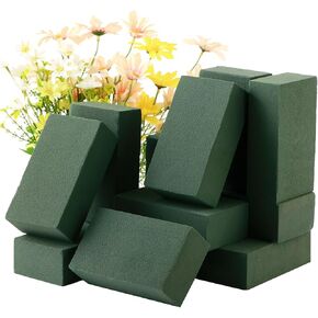 24 Pcs Floral Foam Blocks for Fresh & Artificial Flowers, 5.5" L x 3.1" W x 1.7" H Wet & Dry Green Flower Foam for Indoor Outdoor Floral Arrangements, Foam Bricks for Wedding, Birthdays, Home Décor