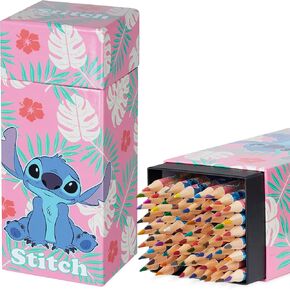 Disney Stitch Colored Pencils for Kids Adults 72 Kawaii Coloring Pencils Art School Supplies Wood Color Pencil Set for Coloring Drawing (Purple Princess)