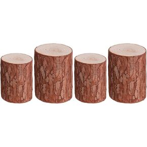 Totority 4 Pcs Wood Pile Props Decoration Home Decor Vintage Decor Display Shelf Rustic Round Wood Stump Fir Wood Plant Stand Fir Wood Toy Model Scene Stump Lifelike Mini Decor