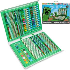 Minecraft Colored Pencils Art Supplies Kids Set Coloring Painting Kit Girls Drawing Pencils Supplies Travel Case with Crayons Arts and Crafts for Kids 4-12