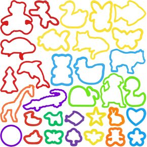 Playdough Tools Set for Kids, 32 PCS Playdough Accessories with Play Dough Animal Molds and Shaped Cutters, Plastic Play Dough Toys for Toddlers, Mixed Colors and Random Colors