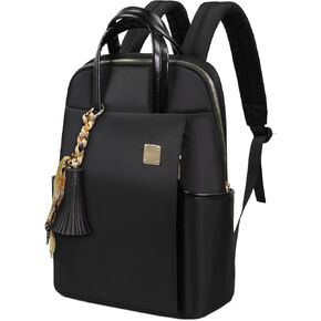 Laptop Backpack for Women 15.6-inch Slim - Laptop Bag Computer Case Purse Travel Lightweight Medium Size Satchel Daypack 16-inch Water-resistant Business Comutter Fashion Stylish Nylon Khaki