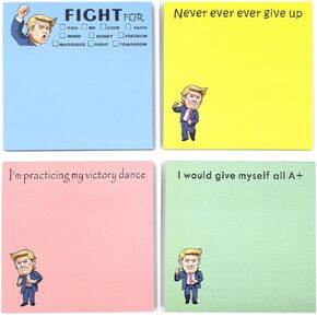 4-Pack Funny Motivational Comic Sticky Notes,Emotional Encouraging Post it Notes,Humorous and Encouraging Gifts for Friends,Fun Office & School Supplies