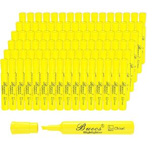 Highlighters Bulk Pack, 96 Count, Chisel Tip,Fluorescent Yellow, suitable for Adults Highlighting Planner Notes, Office School Supplies